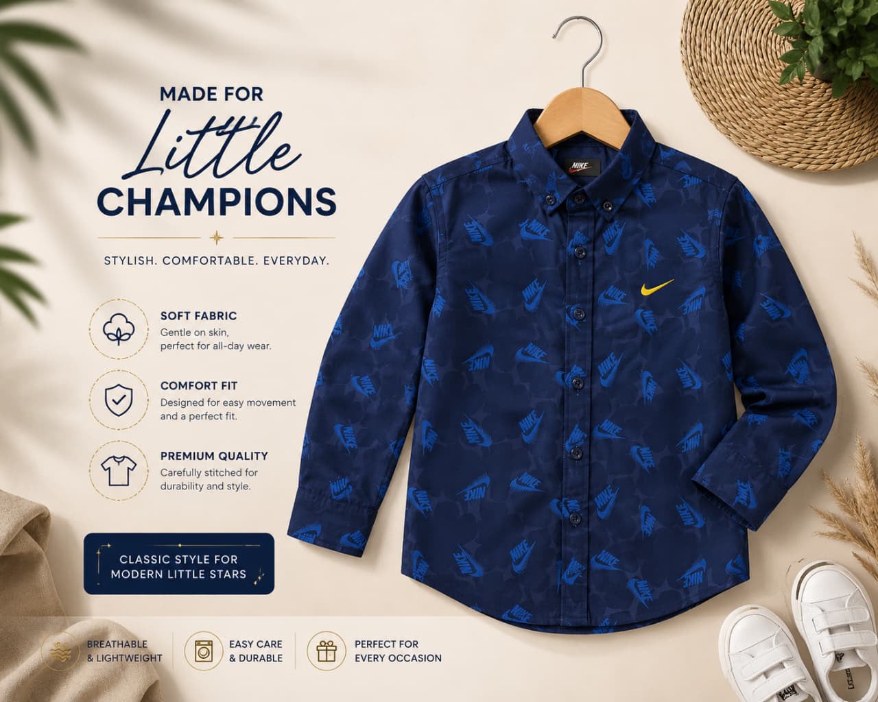 Boy's Premium Fine Cotton Printed Shirt || Grand Summer Sale