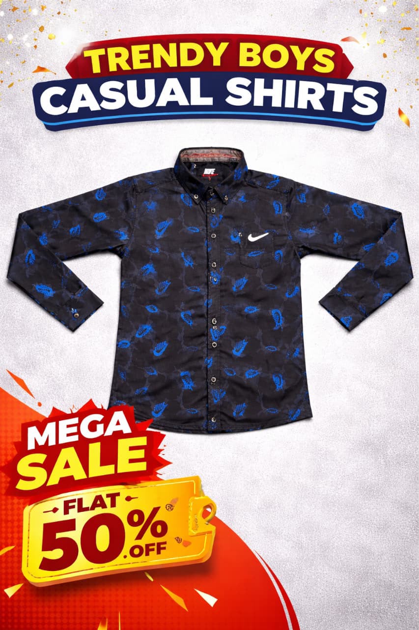 Boy's Premium Fine Cotton Printed Shirt || Grand Summer Sale