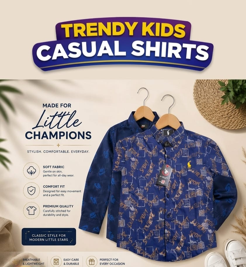 Boy's Premium Fine Cotton Printed Shirt || Bundle Pack of 2 shirts
